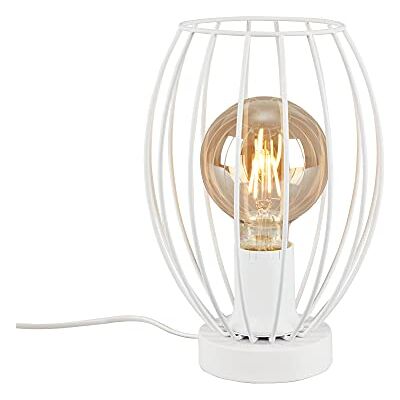 Briloner Leuchten 7026-016 tafellamp, nachtkastje, bureaulamp, 1 x E27, met kabelschakelaar, wit, 175 x 256 mm (diameter x hoogte) Briloner Leuchten 7026-016 tafellamp, nachtkastje, bureaulamp, 1 x E27, met kabelschakelaar, wit, 175 x 256 mm (diameter x hoogte)