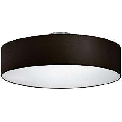 Trio Leuchten plafondlamp, nikkel mat, stoffen kap zwart 603900302 Trio Leuchten plafondlamp, nikkel mat, stoffen kap zwart 603900302