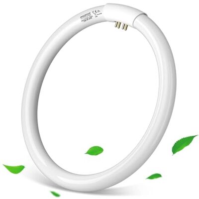 Aigostar 32W T9 ronde TL-buis, G10Q-voet, 6500K koudwit licht, 2100 lumen. CRI ≥ 80, gelijk aan 131W halogeenlamp, energiebesparing. Diameter van 30cm. Aigostar 32W T9 ronde TL-buis, G10Q-voet, 6500K koudwit licht, 2100 lumen. CRI ≥ 80, gelijk aan 131W halogeenlamp, energiebesparing. Diameter van 30cm.