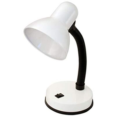 Velamp Bureaulamp met klem, fitting voor E27, led-compatibel, flexibele arm, met kabel en schakelaar, metaal, voor kinderkamer, kantoor, nachtkastje Velamp Bureaulamp met klem, fitting voor E27, led-compatibel, flexibele arm, met kabel en schakelaar, metaal, voor kinderkamer, kantoor, nachtkastje