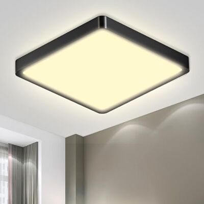 LQWELL ® Led-plafondlamp, badkamerlamp, waterdicht, IP44, vierkant, plat, 23 W, 3000 K, 2400 lm, dun, voor woonkamer, badkamer, slaapkamer, keuken, hal, kelder, kantoor, 300 x 25 mm LQWELL ® Led-plafondlamp, badkamerlamp, waterdicht, IP44, vierkant, plat, 23 W, 3000 K, 2400 lm, dun, voor woonkamer, badkamer, slaapkamer, keuken, hal, kelder, kantoor, 300 x 25 mm