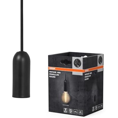 OSRAM Hanglamp Vintage 1906 ROUND E27, zwart, max. 25 W (led 15 W), fitting E27, ronde rozet, binnenhanglamp, te combineren met 1906 vintage lampen, te combineren met lampen OSRAM Hanglamp Vintage 1906 ROUND E27, zwart, max. 25 W (led 15 W), fitting E27, ronde rozet, binnenhanglamp, te combineren met 1906 vintage lampen, te combineren met lampen