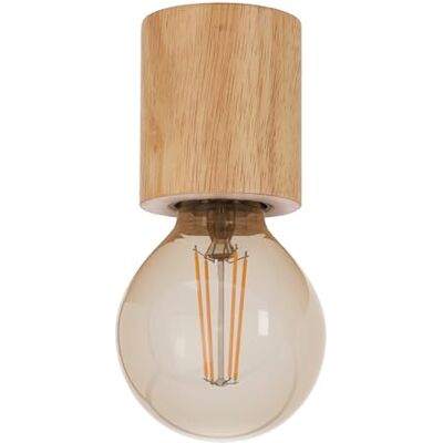 EGLO Plafondlamp Turialdo, plafondlamp in industriële en vintage stijl, van hout en staal, kleur naturel en zwart, lamp met E27-fitting, FSC-gecertificeerd EGLO Plafondlamp Turialdo, plafondlamp in industriële en vintage stijl, van hout en staal, kleur naturel en zwart, lamp met E27-fitting, FSC-gecertificeerd