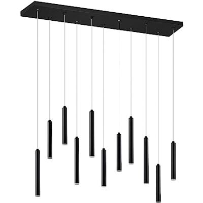 Trio , Hanglamp, Tubular incl. 11 x LED, SMD, 2,8 W, 3000 K, 350 lm, kunststof, wit, lichaam: metaal, mat zwart L: 115,0 cm, L: 15,0 cm, H: 150,0 cm, verstelbaar met schakelaar, IP20, in hoogte Trio , Hanglamp, Tubular incl. 11 x LED, SMD, 2,8 W, 3000 K, 350 lm, kunststof, wit, lichaam: metaal, mat zwart L: 115,0 cm, L: 15,0 cm, H: 150,0 cm, verstelbaar met schakelaar, IP20, in hoogte