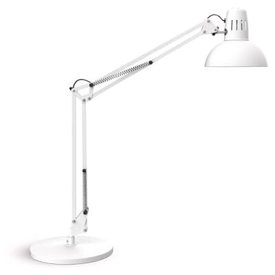 MAUL study bureaulamp van metaal, professionele ledlamp, flexibele staande lamp voor kantoor en werkplaats, hoogwaardige ledverlichting, bureaulamp zonder gloeilamp, wit MAUL study bureaulamp van metaal, professionele ledlamp, flexibele staande lamp voor kantoor en werkplaats, hoogwaardige ledverlichting, bureaulamp zonder gloeilamp, wit