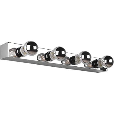 Trio Leuchten Theatro 283600406 Wandlamp, verchroomd metaal, 4 x E27, met schakelaar Trio Leuchten Theatro 283600406 Wandlamp, verchroomd metaal, 4 x E27, met schakelaar
