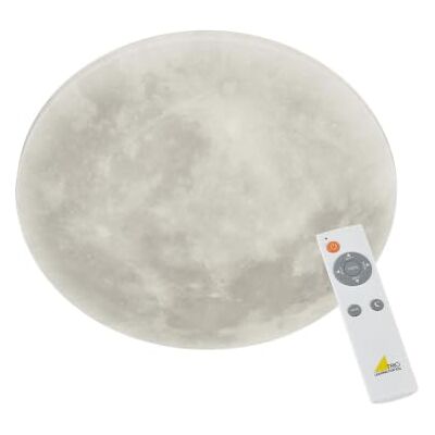 Trio Leuchten 627514000 Lunar Led-Plafondlamp, Acryl Met Maanmotief, Maanfase Verwisselbaar, 1 X 22 Watt, Helderheid Instelbaar, Nachtelijke Functie, Incl. Afstandsbediening, Wit Trio Leuchten 627514000 Lunar Led-Plafondlamp, Acryl Met Maanmotief, Maanfase Verwisselbaar, 1 X 22 Watt, Helderheid Instelbaar, Nachtelijke Functie, Incl. Afstandsbediening, Wit