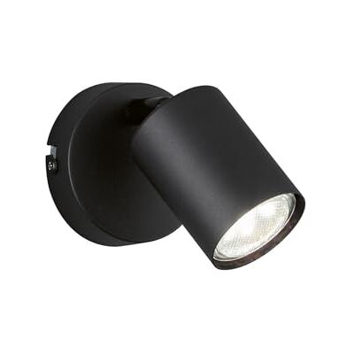 Fischer & Honsel Vano 30368 led-wandlamp met enkele schakelaar voor woonkamer, hal, slaapkamer, GU10-fitting, metaal, zandzwart, 8 x 11 cm Fischer & Honsel Vano 30368 led-wandlamp met enkele schakelaar voor woonkamer, hal, slaapkamer, GU10-fitting, metaal, zandzwart, 8 x 11 cm