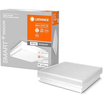 LEDVANCE 4058075572652 Decoratieve plafondlamp met wifi-technologie, staal, 26 W, wit, 30 x 30 cm LEDVANCE 4058075572652 Decoratieve plafondlamp met wifi-technologie, staal, 26 W, wit, 30 x 30 cm