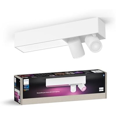 Philips White & Colour Ambiance Centris 2 stuks, dimbaar, 16 miljoen kleuren, bedienbaar via app, compatibel met Amazon Alexa, wit. Philips White & Colour Ambiance Centris 2 stuks, dimbaar, 16 miljoen kleuren, bedienbaar via app, compatibel met Amazon Alexa, wit.