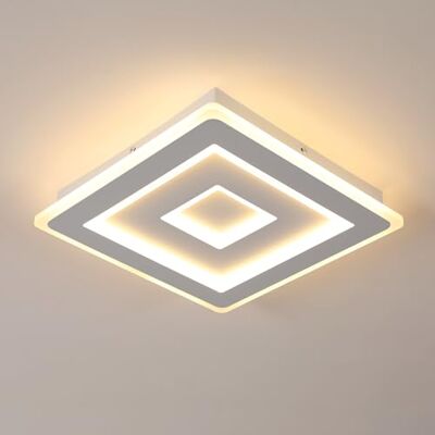 Comely Led-plafondlamp, vierkant, modern, 42 W, 4725 lm, 30 cm, led, acryl, plafondlamp, binnen, wit, voor slaapkamer, woonkamer, hal, warm licht, 3000 K Comely Led-plafondlamp, vierkant, modern, 42 W, 4725 lm, 30 cm, led, acryl, plafondlamp, binnen, wit, voor slaapkamer, woonkamer, hal, warm licht, 3000 K