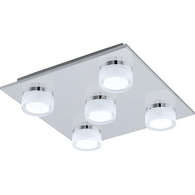 EGLO Romendo Led-plafondlamp, 1,5 lampen, dimbaar, badkamerlamp van verchroomd metaal en kunststof, warmwit, IP44, L x B 32 cm EGLO Romendo Led-plafondlamp, 1,5 lampen, dimbaar, badkamerlamp van verchroomd metaal en kunststof, warmwit, IP44, L x B 32 cm
