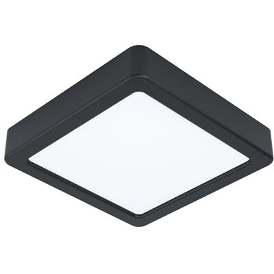EGLO LED plafondlamp Fueva 5, L x B 16 cm, 1 lichtpunt, moderne opbouwlamp van staal met een kunststof lichtoppervlak, plafondlamp in zwart, wit, LED opbouwlamp neutraal wit EGLO LED plafondlamp Fueva 5, L x B 16 cm, 1 lichtpunt, moderne opbouwlamp van staal met een kunststof lichtoppervlak, plafondlamp in zwart, wit, LED opbouwlamp neutraal wit