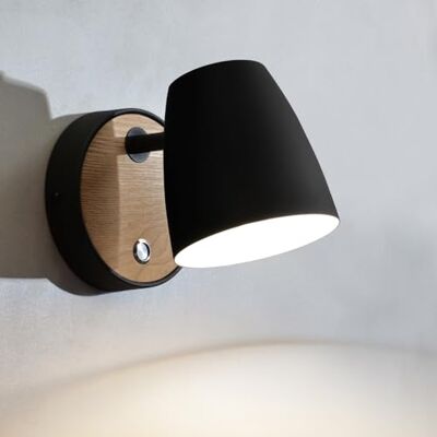 ouglres Wandlamp met Schakelaar Zwart, Houten Wandlamp Industrieel, Aluminium Lampkap Draaibaar, Moderne Binnenwandlamp, Bedlamp Voor Slaapkamer, Woonkamer, Hal, Trap, Badkamer, E27, 1 stuks ouglres Wandlamp met Schakelaar Zwart, Houten Wandlamp Industrieel, Aluminium Lampkap Draaibaar, Moderne Binnenwandlamp, Bedlamp Voor Slaapkamer, Woonkamer, Hal, Trap, Badkamer, E27, 1 stuks