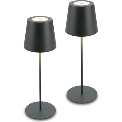 Briloner Set van 2 draadloze ledlampen met touchscreen, dimbaar per niveau, in hoogte verstelbaar, voor nachtkastje en lezen, voor buiten Briloner Set van 2 draadloze ledlampen met touchscreen, dimbaar per niveau, in hoogte verstelbaar, voor nachtkastje en lezen, voor buiten