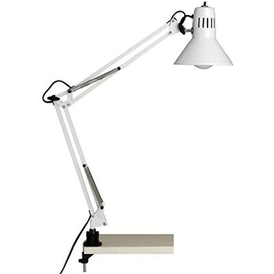 Brilliant HOBBY bureaulamp met klem, wit Bureaulamp, hoogte 70 cm, Ø 17 cm, E27, max. 40 W, draaibaar Brilliant HOBBY bureaulamp met klem, wit Bureaulamp, hoogte 70 cm, Ø 17 cm, E27, max. 40 W, draaibaar
