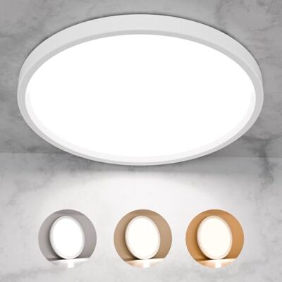 LQWELL Led-plafondlamp, rond, plat, IP44, waterdicht, 12 W, 3000 K, 4000 K, 6000 K, 1320 lm, modern, eenvoudig en dun, voor badkamer, woonkamer, slaapkamer, keuken, 180 x 18 mm LQWELL Led-plafondlamp, rond, plat, IP44, waterdicht, 12 W, 3000 K, 4000 K, 6000 K, 1320 lm, modern, eenvoudig en dun, voor badkamer, woonkamer, slaapkamer, keuken, 180 x 18 mm