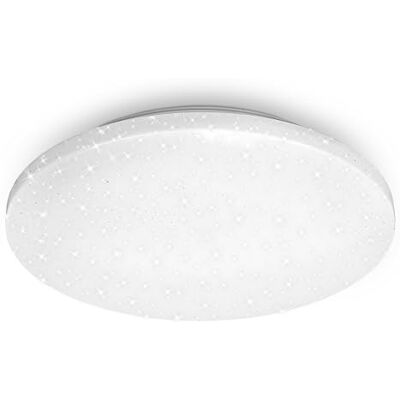 Briloner Led-plafondlamp met sterrendecor, led-plafondlamp voor badkamer, IP44, geperforeerd, neutraal wit licht, diameter 340 mm, wit Briloner Led-plafondlamp met sterrendecor, led-plafondlamp voor badkamer, IP44, geperforeerd, neutraal wit licht, diameter 340 mm, wit