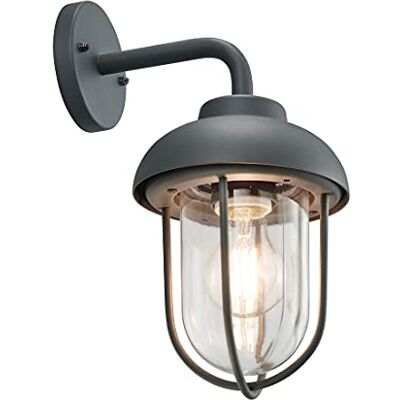 Trio Leuchten Duero 202760142 buitenwandlamp van gegoten aluminium antraciet, helder glas, zonder 1 x E27 Trio Leuchten Duero 202760142 buitenwandlamp van gegoten aluminium antraciet, helder glas, zonder 1 x E27