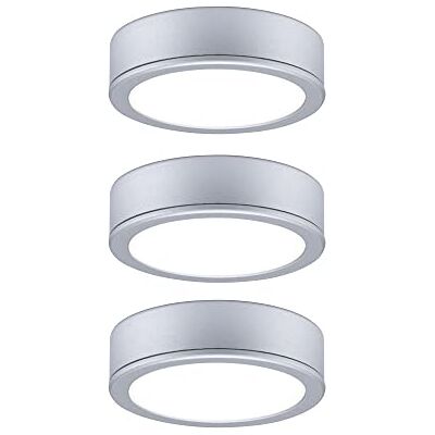Paulmann Pukk 93092 ronde led-meubelverlichtingsset met 3 kastlampen, 3,5 W, mat chroom, kunststof, 2700 K Paulmann Pukk 93092 ronde led-meubelverlichtingsset met 3 kastlampen, 3,5 W, mat chroom, kunststof, 2700 K