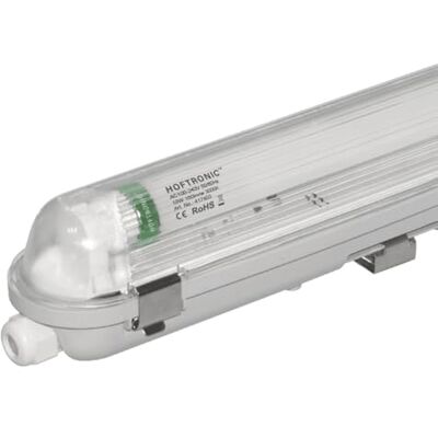 HOFTRONIC Led-lamp voor vochtige ruimtes, 120 cm, 3000 K, warmwit, 18 W, 2880 lm, 160 lm/W, flikkervrij, T8, werkplaatslamp, IP65, waterdicht, voor garage, kelder, badkamer HOFTRONIC Led-lamp voor vochtige ruimtes, 120 cm, 3000 K, warmwit, 18 W, 2880 lm, 160 lm/W, flikkervrij, T8, werkplaatslamp, IP65, waterdicht, voor garage, kelder, badkamer