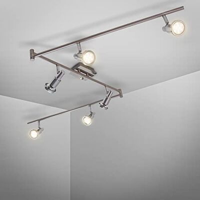 B.K.Licht Plafondlamp met 6 draaibare spots, 3 W GU10 ledlampen inbegrepen, 3.000 K, IP20 B.K.Licht Plafondlamp met 6 draaibare spots, 3 W GU10 ledlampen inbegrepen, 3.000 K, IP20