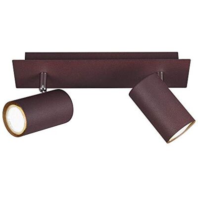 Trio Leuchten Marley 802400224 plafondlamp van roestvrij metaal, 2-punts spots, 1 x GU10 (niet inbegrepen) Trio Leuchten Marley 802400224 plafondlamp van roestvrij metaal, 2-punts spots, 1 x GU10 (niet inbegrepen)