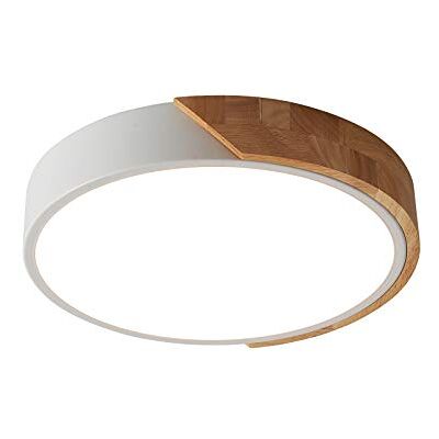 Schindora Led-plafondlamp, 24 W, koudwit, 6000 K, 1600 lm, modern, rond, van hout, voor binnen, リ30cm, voor woonkamer, hal, kantoor, thuis, buiten, veranda Schindora Led-plafondlamp, 24 W, koudwit, 6000 K, 1600 lm, modern, rond, van hout, voor binnen, リ30cm, voor woonkamer, hal, kantoor, thuis, buiten, veranda