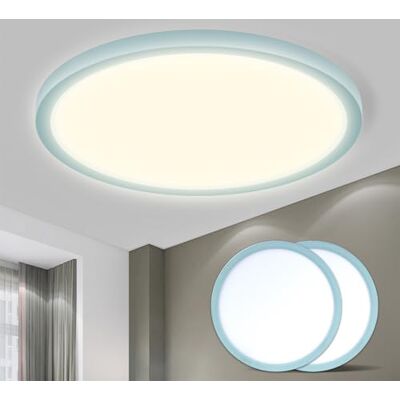 LQWELL ® Led-plafondlamp, IP44, badkamerlamp, waterdicht, rond, plat, 18 W, 4000 K, 1600 lm, dun, voor woonkamer, badkamer, slaapkamer, keuken, kelder, kantoor, 220 x 24 mm LQWELL ® Led-plafondlamp, IP44, badkamerlamp, waterdicht, rond, plat, 18 W, 4000 K, 1600 lm, dun, voor woonkamer, badkamer, slaapkamer, keuken, kelder, kantoor, 220 x 24 mm