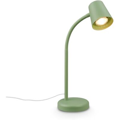 Briloner Bedlamp, draaibare bureaulamp, GU10 tafellamp voor thuiskantoor, met kabelschakelaar, leeslamp, limoengroen Briloner Bedlamp, draaibare bureaulamp, GU10 tafellamp voor thuiskantoor, met kabelschakelaar, leeslamp, limoengroen