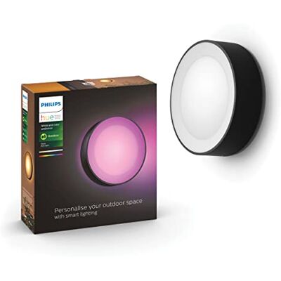 Philips Daylo Wandlamp Wit en Gekleurd Licht IP44 Waterbestendige Wandlamp Dimbaar Buitenverlichting Verbind met Hue Bridge Werkt met Alexa en Google Home Zwart Philips Daylo Wandlamp Wit en Gekleurd Licht IP44 Waterbestendige Wandlamp Dimbaar Buitenverlichting Verbind met Hue Bridge Werkt met Alexa en Google Home Zwart