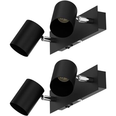 ledscom.de 2 stuks WAIKA wandlamp, 2 vlammen, schakelaar, mat zwart, vierkant, 2 x GU10 max. 60 W ledscom.de 2 stuks WAIKA wandlamp, 2 vlammen, schakelaar, mat zwart, vierkant, 2 x GU10 max. 60 W