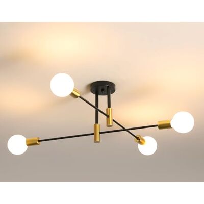 Comely Lamp een soffitto 4 infiammabile E27 stijl retro goud zwart metalen lamp een soffitto industrieel design voor woonkamer eetkamer slaapkamer loft woonkamer verlichting Comely Lamp een soffitto 4 infiammabile E27 stijl retro goud zwart metalen lamp een soffitto industrieel design voor woonkamer eetkamer slaapkamer loft woonkamer verlichting