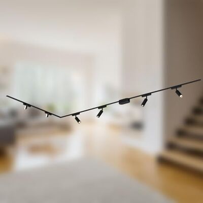 Briloner Luxtrail railsysteem complete set, 4 x led-spots, 2 x LED tracklight, L-vorm, lampen, lichtrailsysteem voor plafond, rail voor spot, plafondlamp, spotlight, 3 m, zwart Briloner Luxtrail railsysteem complete set, 4 x led-spots, 2 x LED tracklight, L-vorm, lampen, lichtrailsysteem voor plafond, rail voor spot, plafondlamp, spotlight, 3 m, zwart