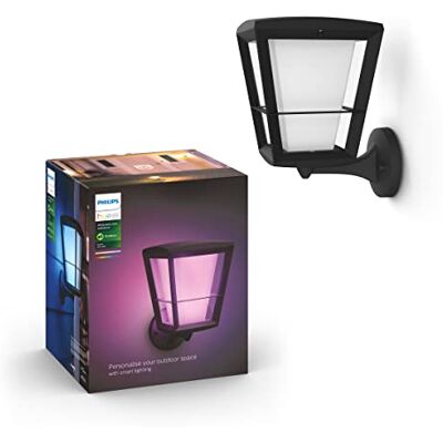 Philips Econic Wandlamp Wit en Gekleurd Licht IP44 Waterbestendige Wandlamp Dimbaar Buitenverlichting Verbind met Hue Bridge Werkt met Alexa en Google Home Omhoog Zwart Philips Econic Wandlamp Wit en Gekleurd Licht IP44 Waterbestendige Wandlamp Dimbaar Buitenverlichting Verbind met Hue Bridge Werkt met Alexa en Google Home Omhoog Zwart
