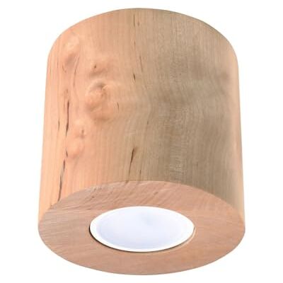 SOLLUX lighting Lighting SL.0492 Orbis Downlight Plafondlamp, modern design, rustieke stijl, cilindrische vorm, 1 vervangbare GU10-lamp, natuurlijk hout, 10 x 10 x 10 cm SOLLUX lighting Lighting SL.0492 Orbis Downlight Plafondlamp, modern design, rustieke stijl, cilindrische vorm, 1 vervangbare GU10-lamp, natuurlijk hout, 10 x 10 x 10 cm