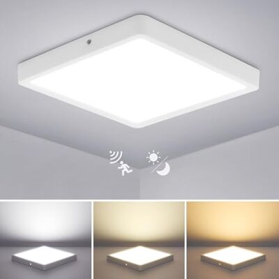 Combuh Led-plafondlamp, bewegingsmelder, 24 W, binnen, 30 cm, lampen met radarsensor, schemersensor, 230 V, automatische lamp met warm, natuurlijk en koud, kelder, voordeur, kamer, keuken Combuh Led-plafondlamp, bewegingsmelder, 24 W, binnen, 30 cm, lampen met radarsensor, schemersensor, 230 V, automatische lamp met warm, natuurlijk en koud, kelder, voordeur, kamer, keuken