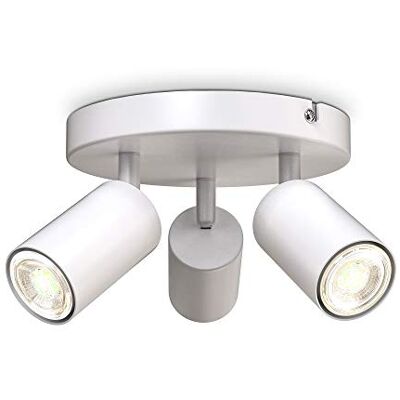 B.K.Licht Plafondlamp, plafondspots met 3 lampen, wit, spots, GU10-aansluiting, draaibare stangspots, kantelbaar, uitspringende spots, plafondlamp, excl. GU10 lampen I plafondlamp I B.K.Licht Plafondlamp, plafondspots met 3 lampen, wit, spots, GU10-aansluiting, draaibare stangspots, kantelbaar, uitspringende spots, plafondlamp, excl. GU10 lampen I plafondlamp I