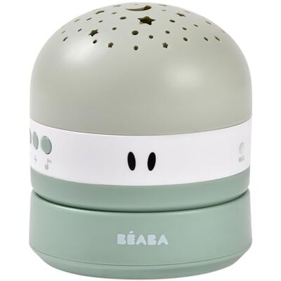 Béaba , Nachtlampje voor baby's met sterrenhemel, 3 kleuren, 9 ontspannende geluiden (4 natuur, 4 slaapliedjes, 1 witte ruis), huilmelder, batterijduur 100 uur, USB-opladen, draagbaar, Pixie-projector, saliegroen Béaba , Nachtlampje voor baby's met sterrenhemel, 3 kleuren, 9 ontspannende geluiden (4 natuur, 4 slaapliedjes, 1 witte ruis), huilmelder, batterijduur 100 uur, USB-opladen, draagbaar, Pixie-projector, saliegroen