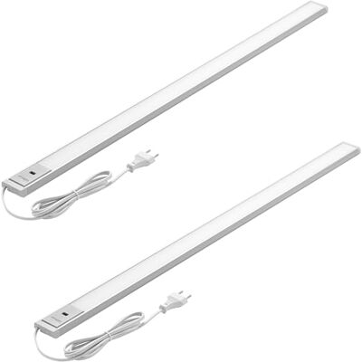 Oktaplex lighting Oktaplex Riva led-onderkastverlichting, verstelbaar, warmwit, 90 cm, keukenverlichting met sensor, 730 lm, onderkastlicht, keuken, 10 W, zilver, 2 stuks Oktaplex lighting Oktaplex Riva led-onderkastverlichting, verstelbaar, warmwit, 90 cm, keukenverlichting met sensor, 730 lm, onderkastlicht, keuken, 10 W, zilver, 2 stuks