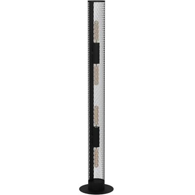 EGLO Vloerlamp Redcliffe, 4 lampen staande lamp industrieel, staande lamp van metaal in zwart, woonkamerlamp, lamp met trapschakelaar, E27 EGLO Vloerlamp Redcliffe, 4 lampen staande lamp industrieel, staande lamp van metaal in zwart, woonkamerlamp, lamp met trapschakelaar, E27
