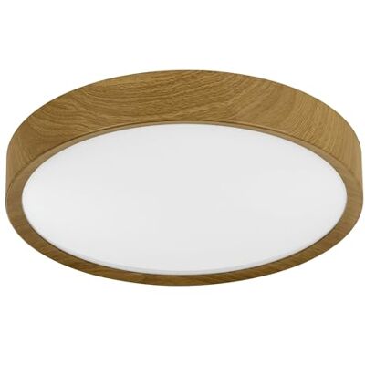 EGLO Musurita Led-plafondlamp, 1 lichtpunt, woonkamerlamp, modern, keukenlamp van staal en kunststof, hallamp plafond in houtlook, wit, Ø 34 cm EGLO Musurita Led-plafondlamp, 1 lichtpunt, woonkamerlamp, modern, keukenlamp van staal en kunststof, hallamp plafond in houtlook, wit, Ø 34 cm