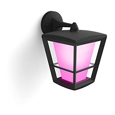 Philips Econic Wandlamp Wit en Gekleurd Licht IP44 Waterbestendige Wandlamp Dimbaar Buitenverlichting Verbind met Hue Bridge Werkt met Alexa en Google Home Schaduw Zwart Philips Econic Wandlamp Wit en Gekleurd Licht IP44 Waterbestendige Wandlamp Dimbaar Buitenverlichting Verbind met Hue Bridge Werkt met Alexa en Google Home Schaduw Zwart