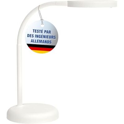 MAUL joy Ledlamp, bureaulamp op stabiele voet, kleine bureaulamp, ruimtebesparend, voor tafel en kantoor, flexibele lamp met kleurtemperatuur van 3000 K, wit MAUL joy Ledlamp, bureaulamp op stabiele voet, kleine bureaulamp, ruimtebesparend, voor tafel en kantoor, flexibele lamp met kleurtemperatuur van 3000 K, wit