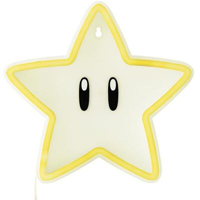 Paladone Super Star LED Neon Wandlamp, Officieel gelicentieerde Super Mario lamp met netsnoer voor thuis, slaapkamer, woonruimte, decoratie, cadeau voor Paladone Super Star LED Neon Wandlamp, Officieel gelicentieerde Super Mario lamp met netsnoer voor thuis, slaapkamer, woonruimte, decoratie, cadeau voor