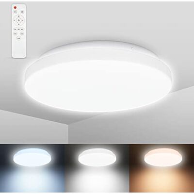 B.K.Licht sdb led-plafondlamp 12 W I CCT koud wit neutraal-warm I IP44 spatwaterdicht I 1200 lm I dimbare plafondlamp I afstandsbediening I badkamerlamp I Ø288 mm B.K.Licht sdb led-plafondlamp 12 W I CCT koud wit neutraal-warm I IP44 spatwaterdicht I 1200 lm I dimbare plafondlamp I afstandsbediening I badkamerlamp I Ø288 mm