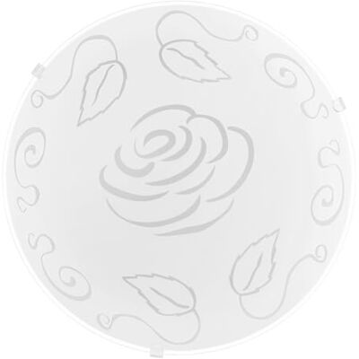 EGLO Plafondlamp Mars 1, 1-vlammige wandlamp, plafondlamp van staal, kleur: wit, glas: gesatineerd motief roze, fitting: E27 EGLO Plafondlamp Mars 1, 1-vlammige wandlamp, plafondlamp van staal, kleur: wit, glas: gesatineerd motief roze, fitting: E27
