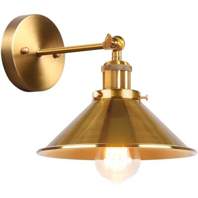 iDEGU Industriële wandlamp, plafondlamp, Edison-stijl, metaal, retro plafondlamp met 180 graden rotatie, 22 cm (1 verpakking, zwart + messing) iDEGU Industriële wandlamp, plafondlamp, Edison-stijl, metaal, retro plafondlamp met 180 graden rotatie, 22 cm (1 verpakking, zwart + messing)