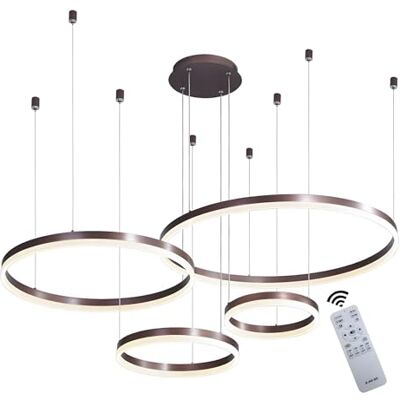 YYUTLUO Moderne led-kroonluchter DIY cirkel 4 bruine ringen: 20 + 40 + 60 + 80 cm = 100 W hangende verlichting led metaal + acryl afstandsbediening dimbaar 2,4 G hanglamp plafond rond woonkamer YYUTLUO Moderne led-kroonluchter DIY cirkel 4 bruine ringen: 20 + 40 + 60 + 80 cm = 100 W hangende verlichting led metaal + acryl afstandsbediening dimbaar 2,4 G hanglamp plafond rond woonkamer