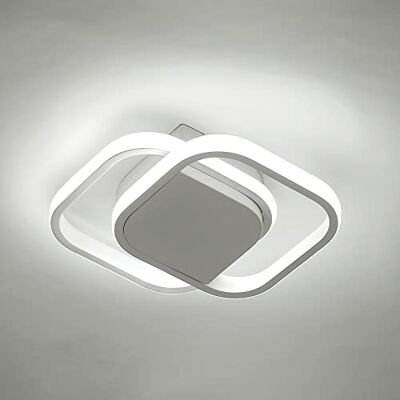 Lianye led-plafondlamp, 24 W, 1920LM, plafondlamp, kroonluchter van acryl, wit, vierkant, modern, 220 V, voor woonkamer thuis, koud wit licht 6000 K (28 cm) Lianye led-plafondlamp, 24 W, 1920LM, plafondlamp, kroonluchter van acryl, wit, vierkant, modern, 220 V, voor woonkamer thuis, koud wit licht 6000 K (28 cm)